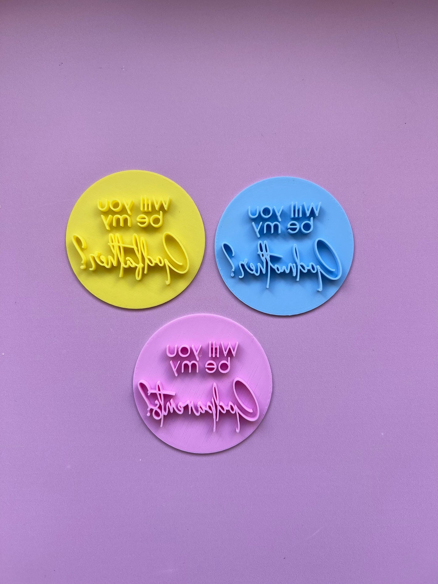 Will You Be My Godmother/Godfather/Godparents impression stamps